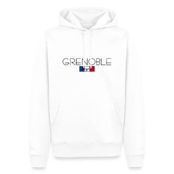 GRENOBLE FRANKREICH URLAUB SOMMER PARTY (b) - Männer Premium Bio Hoodie - Weiß - Vorne - Nico (187cm)