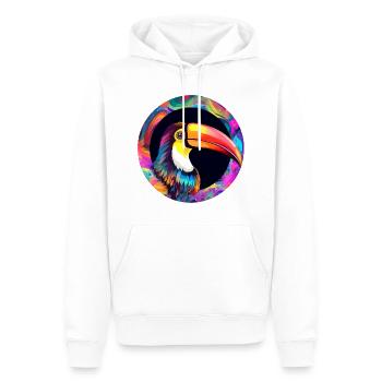 Toucan sur fond coloré - Sweat à capuche Premium bio Homme - blanc - Devant - Nico (187cm)