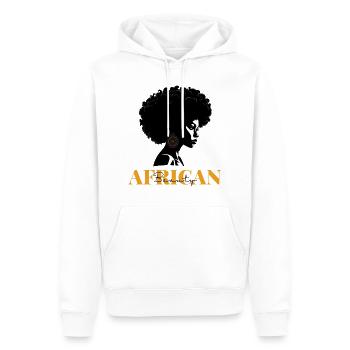 Beauté africaine - Sweat à capuche Premium bio Homme - blanc - Devant - Nico (187cm)