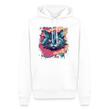 Paintful Cat Cat Colorful Abstract Wild - Men’s Premium Organic Hoodie - white - Front - Nico (187cm)