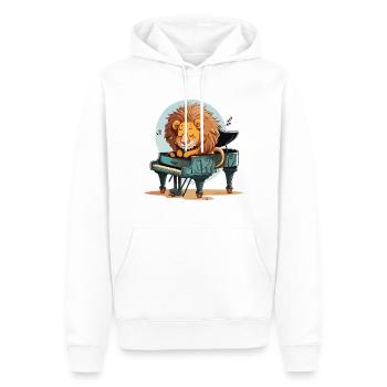 Musikalischer Löwe - Männer Premium Bio Hoodie - Weiß - Vorne - Nico (187cm)