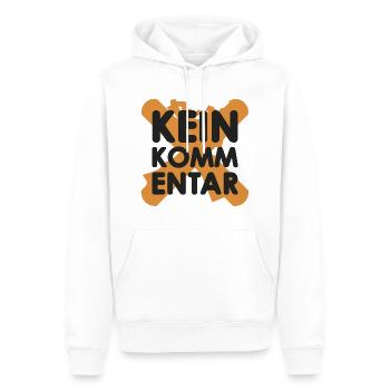 Kein Kommentar - Männer Premium Bio Hoodie - Weiß - Vorne - Nico (187cm)
