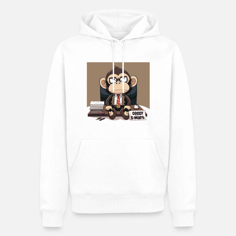 Singeries - Sweat à capuche Premium bio Homme - blanc