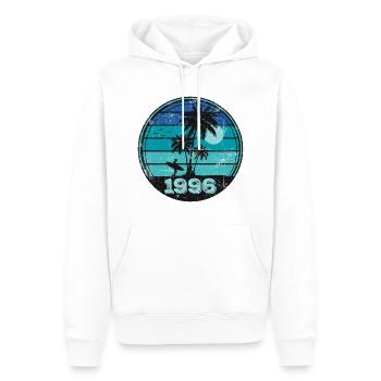 Millésime 1996 - Sweat à capuche Premium bio Homme - blanc - Devant - Nico (187cm)