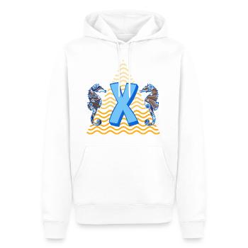 Hippocampe E 262 X - Sweat à capuche Premium bio Homme - blanc - Devant - Nico (187cm)