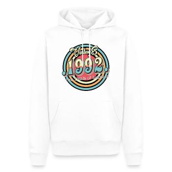 Millésime 1992 - Sweat à capuche Premium bio Homme - blanc - Devant - Nico (187cm)