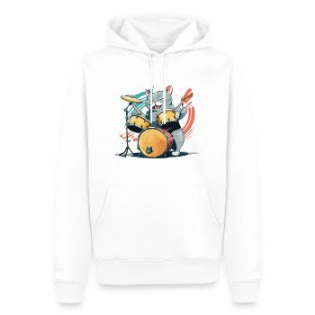 Chat Rocker - Sweat à capuche Premium bio Homme - blanc - Devant - Nico (187cm)