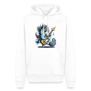 Licorne Rockin - Sweat à capuche Premium bio Homme - blanc - Devant - Nico (187cm)