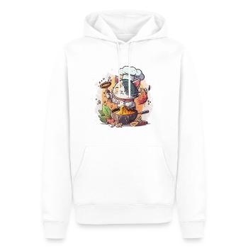 Gourmet-Katze - Männer Premium Bio Hoodie - Weiß - Vorne - Nico (187cm)