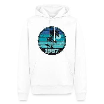 Millésime 1997 - Sweat à capuche Premium bio Homme - blanc - Devant - Nico (187cm)