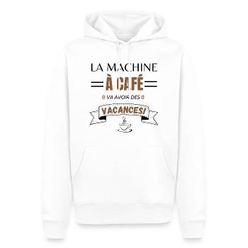 La machine à café va avoir des vacances - Sweat à capuche Premium bio Homme - blanc - Devant - Nico (187cm)