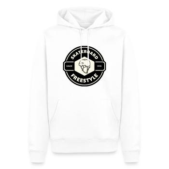 SKATEBOARD FREESTYLE X CASQUE BLANC - Sweat à capuche Premium bio Homme - blanc - Devant - Nico (187cm)