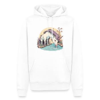 Ethereal Refreshing - Men’s Premium Organic Hoodie - white - Front - Nico (187cm)