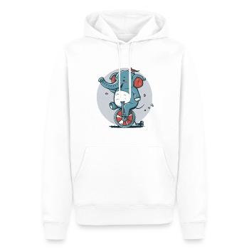 Unicycle Elephant - Men’s Premium Organic Hoodie - white - Front - Nico (187cm)