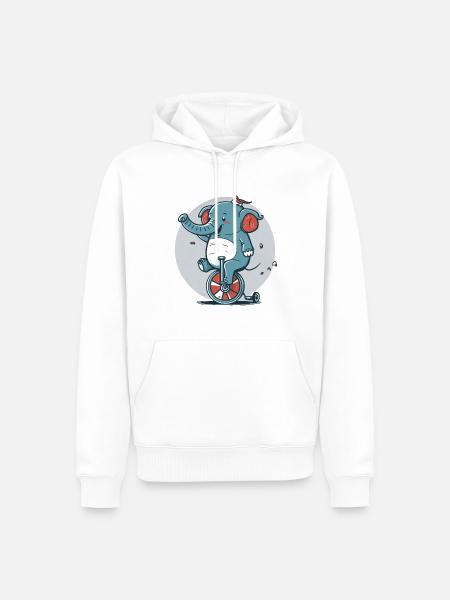 Einrad Elefant - Männer Premium Bio Hoodie - Weiß