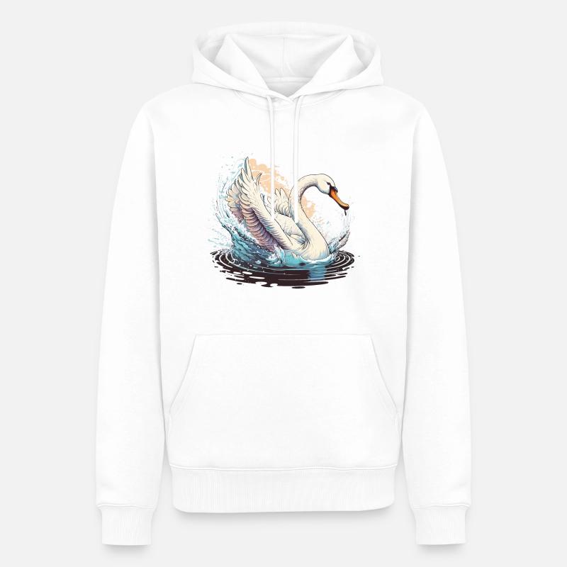Cygne plongeur - Sweat à capuche Premium bio Homme - blanc
