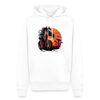 Sonnenuntergang Hengst - Männer Premium Bio Hoodie - Weiß - Vorne - Nico (187cm)