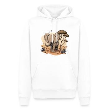 Géant de la savane - Sweat à capuche Premium bio Homme - blanc - Devant - Nico (187cm)