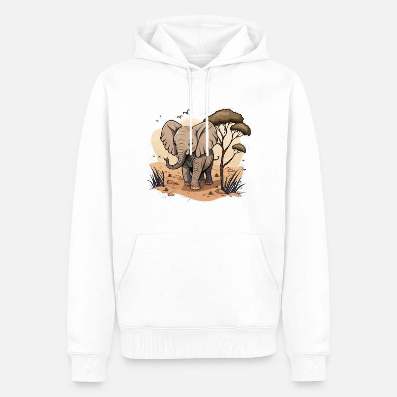 Géant de la savane - Sweat à capuche Premium bio Homme - blanc