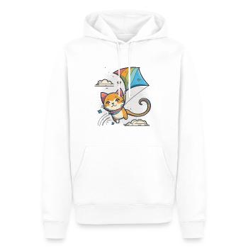 Mit Kitty in den Himmel - Männer Premium Bio Hoodie - Weiß - Vorne - Nico (187cm)