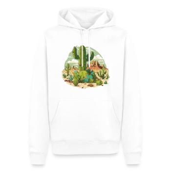 Das Königreich der Kakteen - Männer Premium Bio Hoodie - Weiß - Vorne - Nico (187cm)