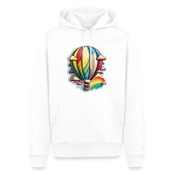 En haut, en haut et en loin - Sweat à capuche Premium bio Homme - blanc - Devant - Nico (187cm)