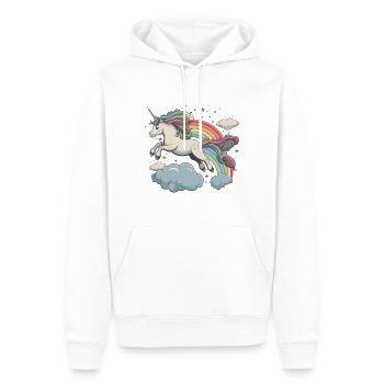 Das verzauberte Einhorn - Männer Premium Bio Hoodie - Weiß - Vorne - Nico (187cm)