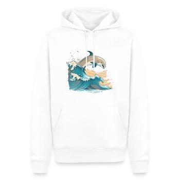 Der fröhliche Delphin - Männer Premium Bio Hoodie - Weiß - Vorne - Nico (187cm)