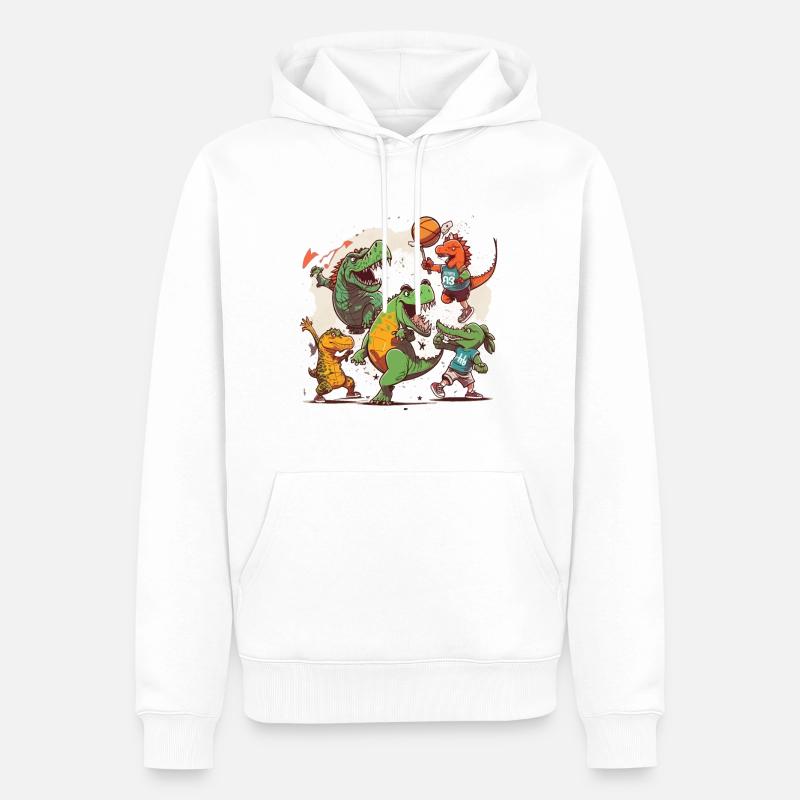 Les Jeux Dino - Sweat à capuche Premium bio Homme - blanc