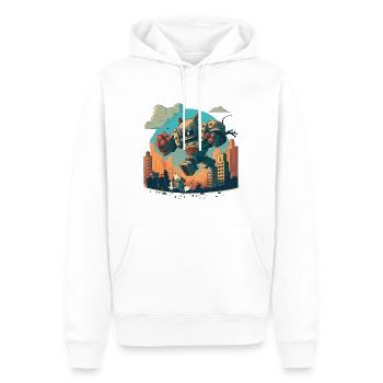 Roboter gegen Monster - Männer Premium Bio Hoodie - Weiß - Vorne - Nico (187cm)