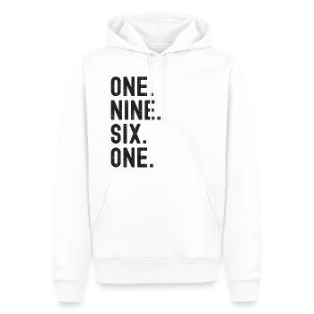Millésime 1961 - Sweat à capuche Premium bio Homme - blanc - Devant - Nico (187cm)