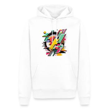 Géométrie lumineuse - Sweat à capuche Premium bio Homme - blanc - Devant - Nico (187cm)