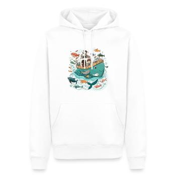 Sail Away: Abenteuer im Ozean - Männer Premium Bio Hoodie - Weiß - Vorne - Nico (187cm)