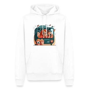Stamp Collection: Philatelists Delight - Men’s Premium Organic Hoodie - white - Front - Nico (187cm)