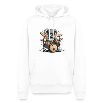 Koala-Trommler - Männer Premium Bio Hoodie - Weiß - Vorne - Nico (187cm)