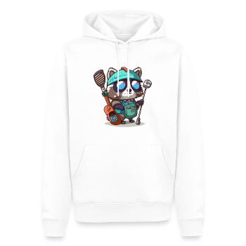 Waschbär-Golfer - Männer Premium Bio Hoodie - Weiß - Vorne - Nico (187cm)