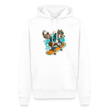 Wolf Boarder - Sweat à capuche Premium bio Homme - blanc - Devant - Nico (187cm)