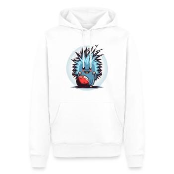 Stachelschwein-Roller - Männer Premium Bio Hoodie - Weiß - Vorne - Nico (187cm)