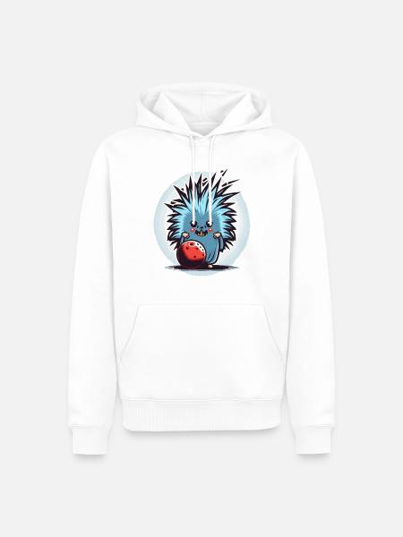 Stachelschwein-Roller - Männer Premium Bio Hoodie - Weiß