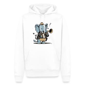 Jazziger Elefant - Männer Premium Bio Hoodie - Weiß - Vorne - Nico (187cm)