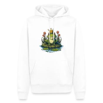 Grenouille royale - Sweat à capuche Premium bio Homme - blanc - Devant - Nico (187cm)