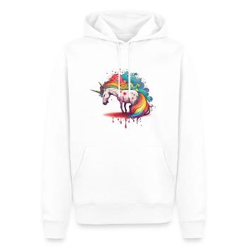 Regenbogen-Symphonie - Männer Premium Bio Hoodie - Weiß - Vorne - Nico (187cm)