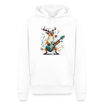 Rockin Hirsch - Männer Premium Bio Hoodie - Weiß - Vorne - Nico (187cm)