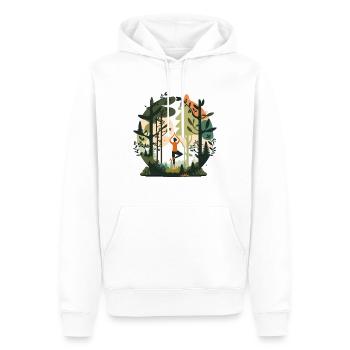 Waldfluss - Männer Premium Bio Hoodie - Weiß - Vorne - Nico (187cm)