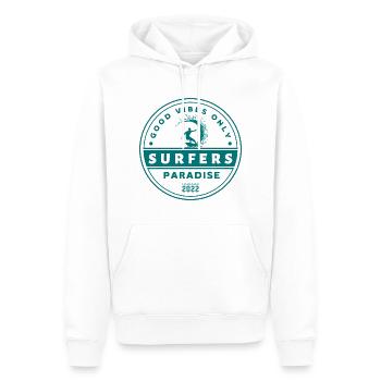 Surfers Paradise - Good Vibes Only - Männer Premium Bio Hoodie - Weiß - Vorne - Nico (187cm)