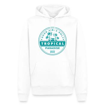 Tropical Paradise - Good Vibes Only - Männer Premium Bio Hoodie - Weiß - Vorne - Nico (187cm)