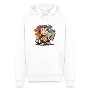 Affen-Künstler - Männer Premium Bio Hoodie - Weiß - Vorne - Nico (187cm)