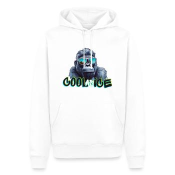 Cooler Gorilla - Männer Premium Bio Hoodie - Weiß - Vorne - Nico (187cm)