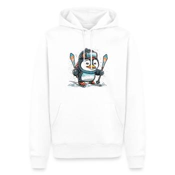 Descente froide - Sweat à capuche Premium bio Homme - blanc - Devant - Nico (187cm)
