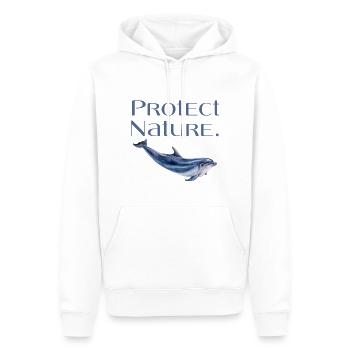 Protéger la nature Protège notre dauphin naturel - Sweat à capuche Premium bio Homme - blanc - Devant - Nico (187cm)